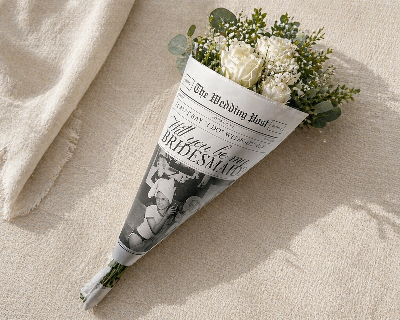 Bridesmaid Proposal Newspaper Flower Bouquet