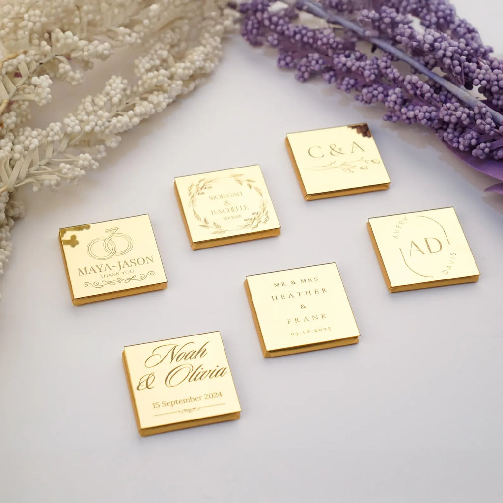 Luxury Personalized Chocolate Event Favors – Elegant Plexiglass Box