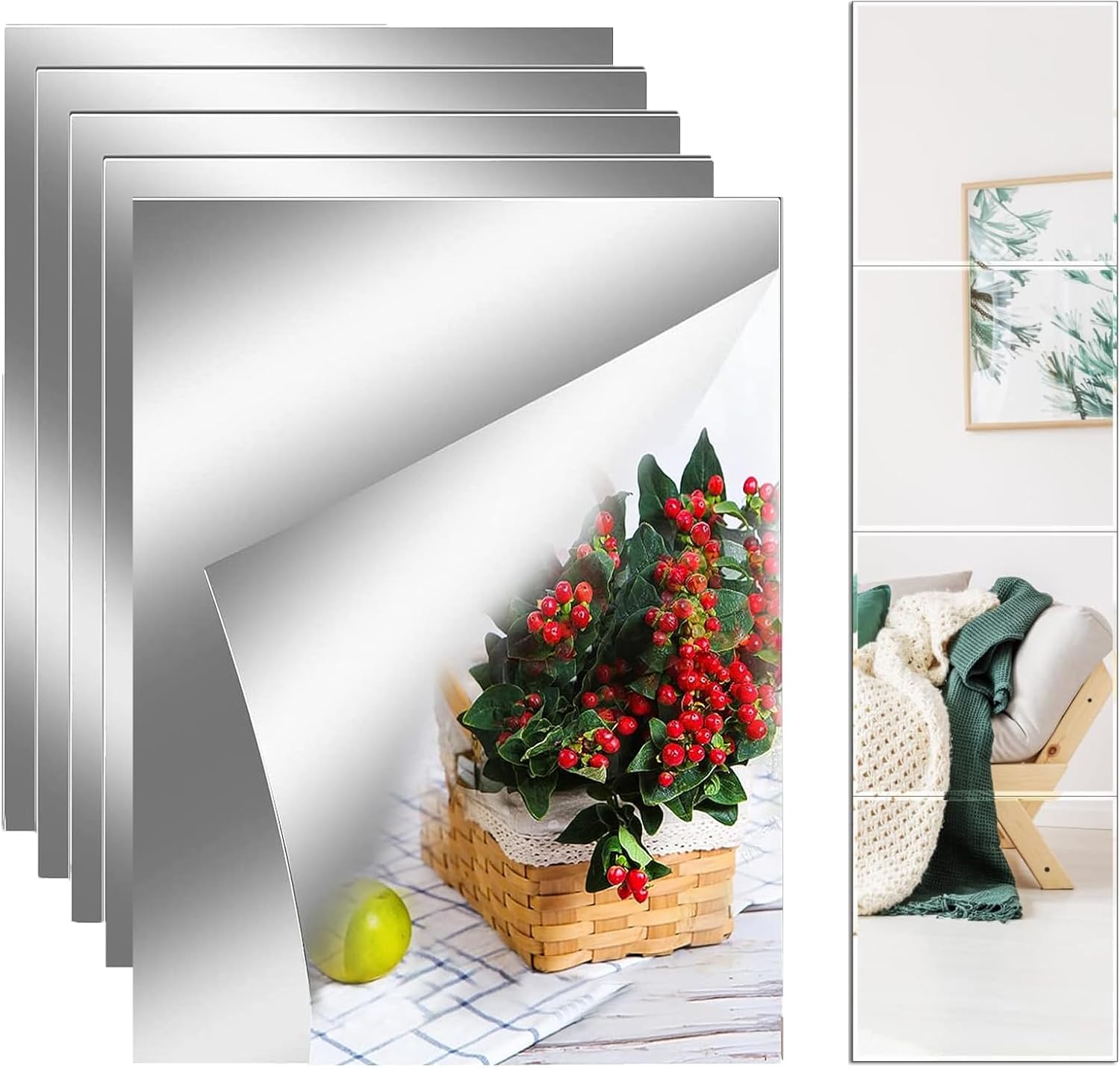 Flexible Acrylic Mirror Tiles – Self-Adhesive, Shatterproof, Frameless Wall & Home Decor