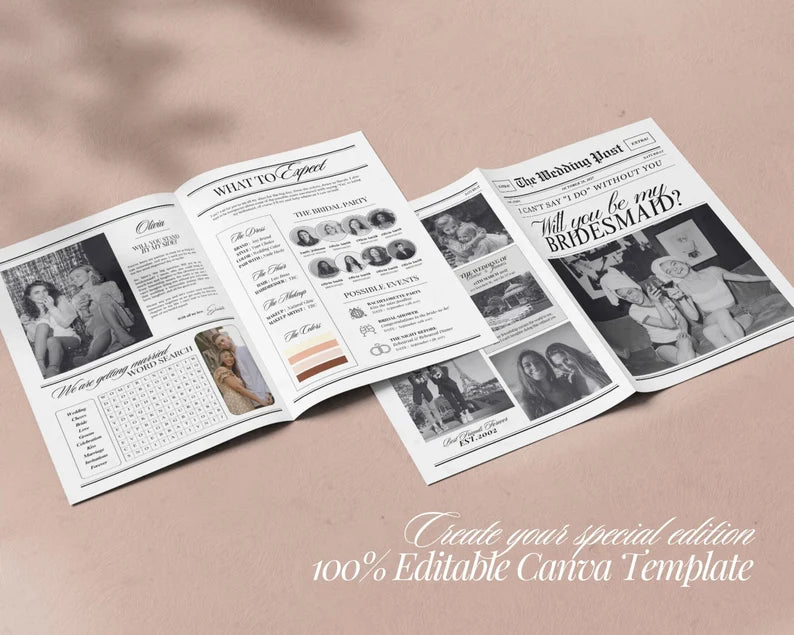 Bridesmaid Proposal Newspaper Flower Bouquet